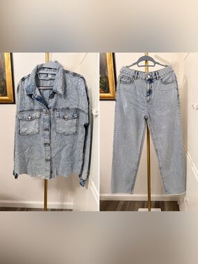 Liu Jo Milano sequin Denim shirt and matching jeans set